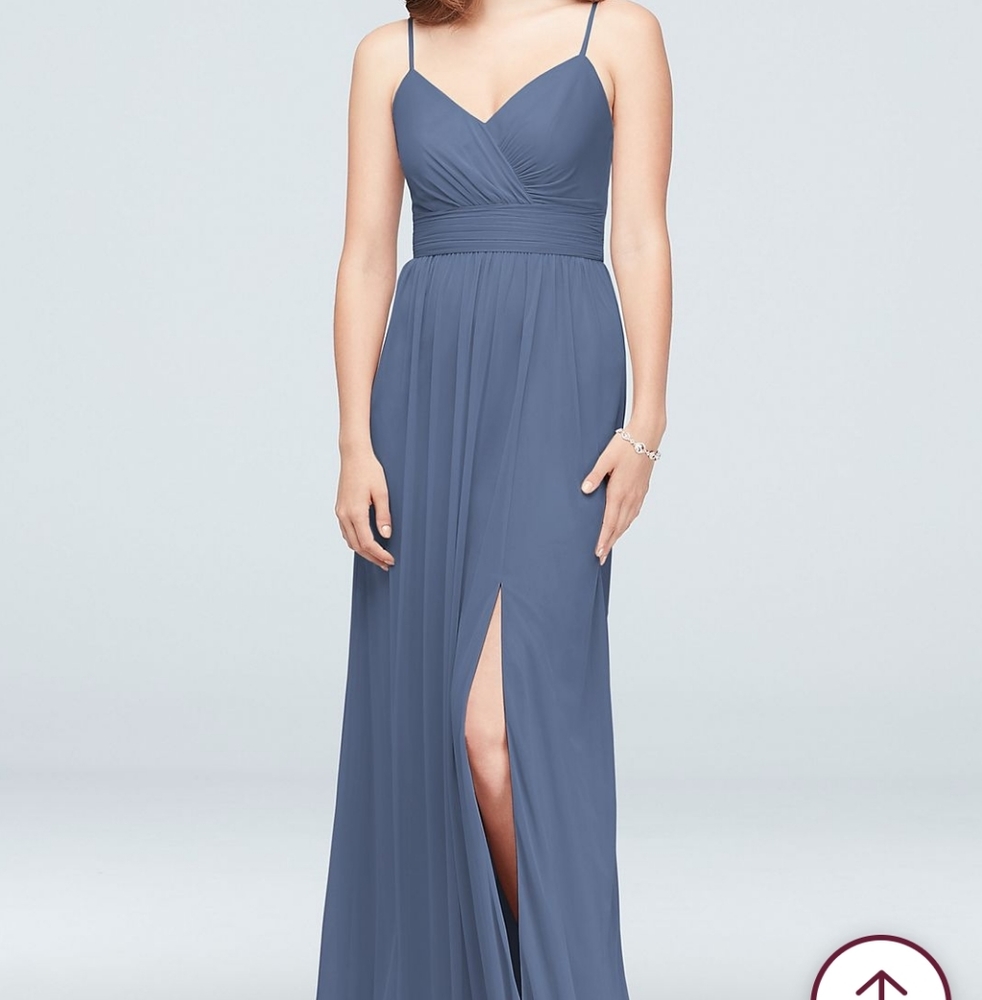 Steel Blue David's Bridal Bridesmaid Dress F19944